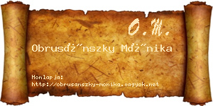 Obrusánszky Mónika névjegykártya