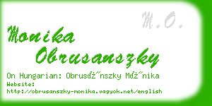monika obrusanszky business card